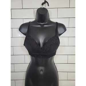 Maidenform Womens Sz 36A Black Lace Bra With Adjustable Straps Sexy Soft